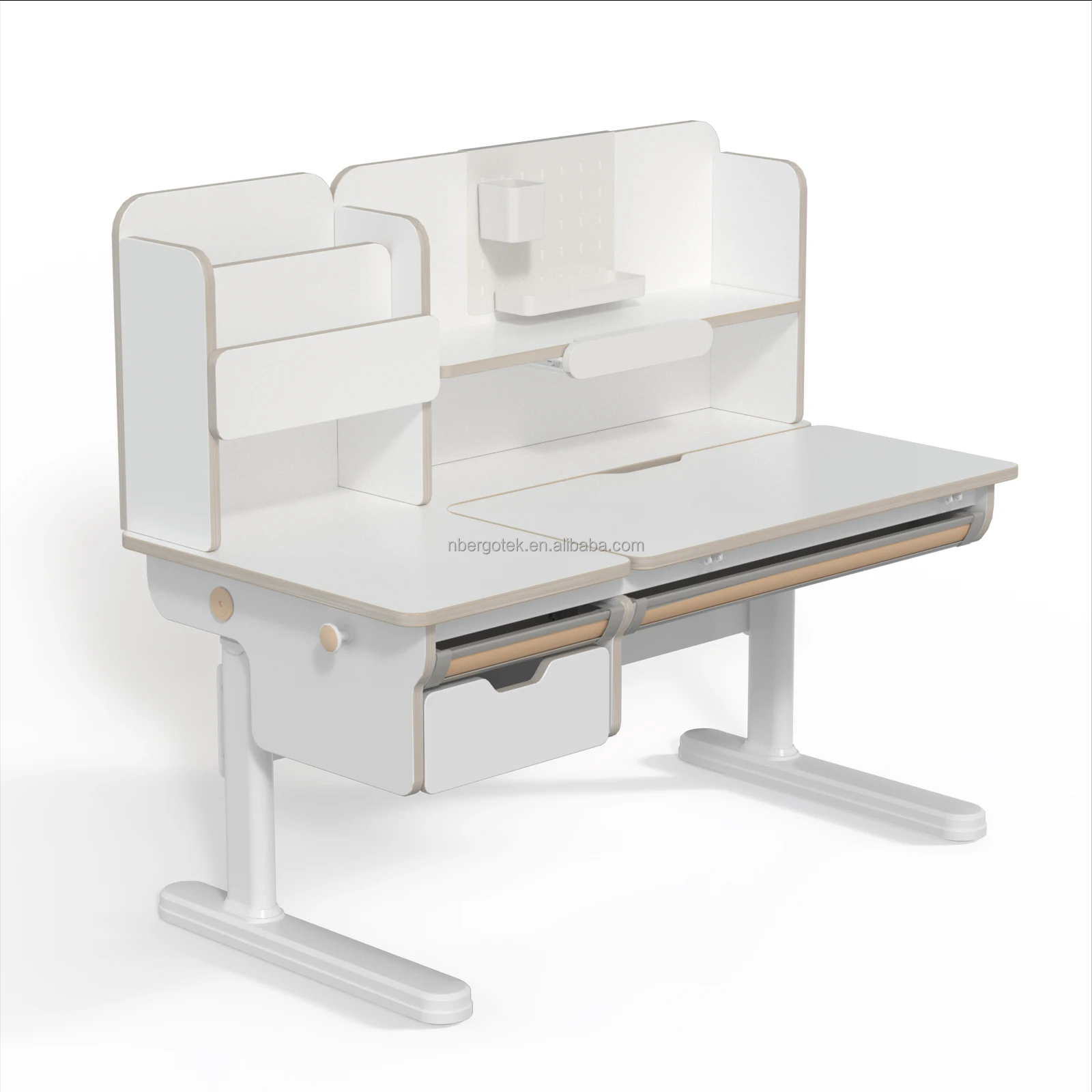 Height Adjustable  Ergonomic Children Homework Table With Bookshelf Home Furniture Manufacturer Study Desk And Chair For Kids