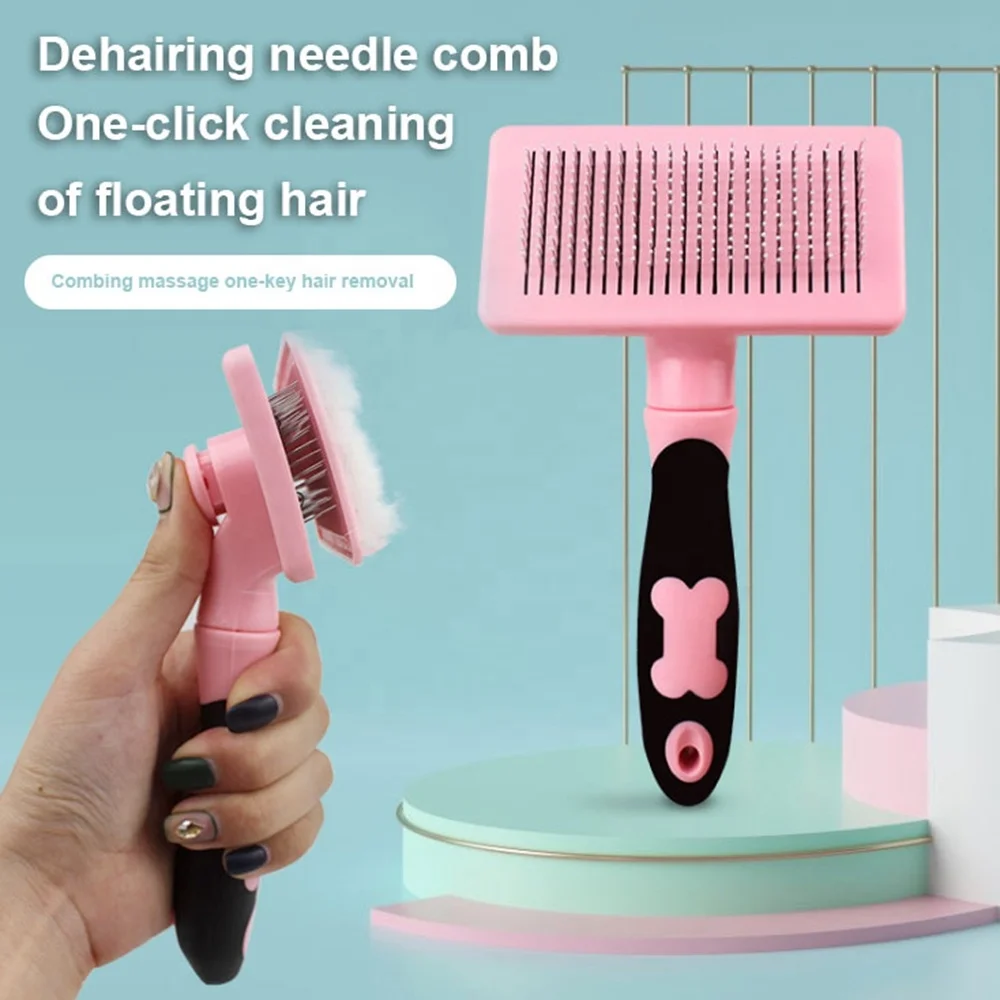 Pet Dog Hair Removal Needle Combs Fur Cleaning Brush Grooming Tool Non-slip Pets