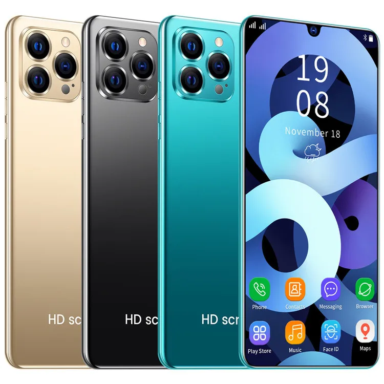 Смартфон i12 Pro 6 5 дюйма 12 + 512 ГБ Android 10 ядер 5G LET phone 3 камера MTK6889 распознавание лица разблокированный мобильный