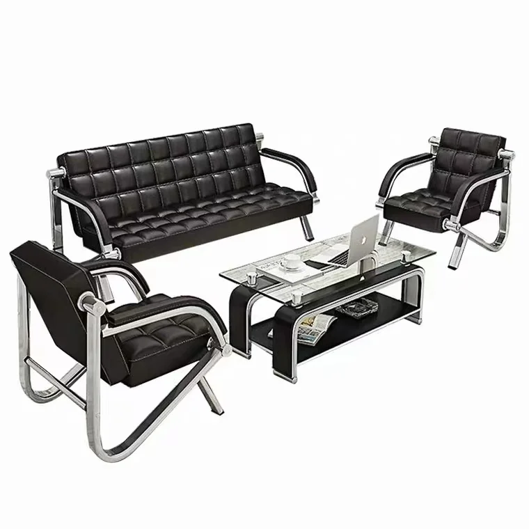 Simple and modern small reception office leisure business sofa tea table combination