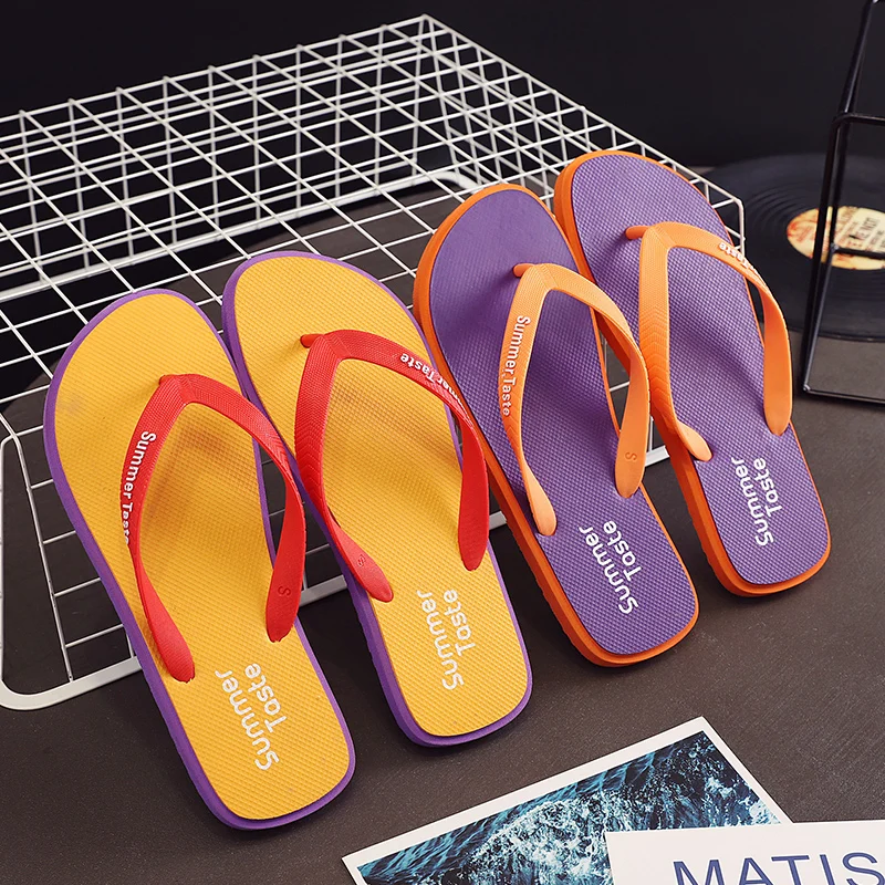 2024 Summer Beach Slippers Fashion Casual Flat Flip-Flops for Men High Quality PVC Insole Mens Flip Flops Hard-Wearing