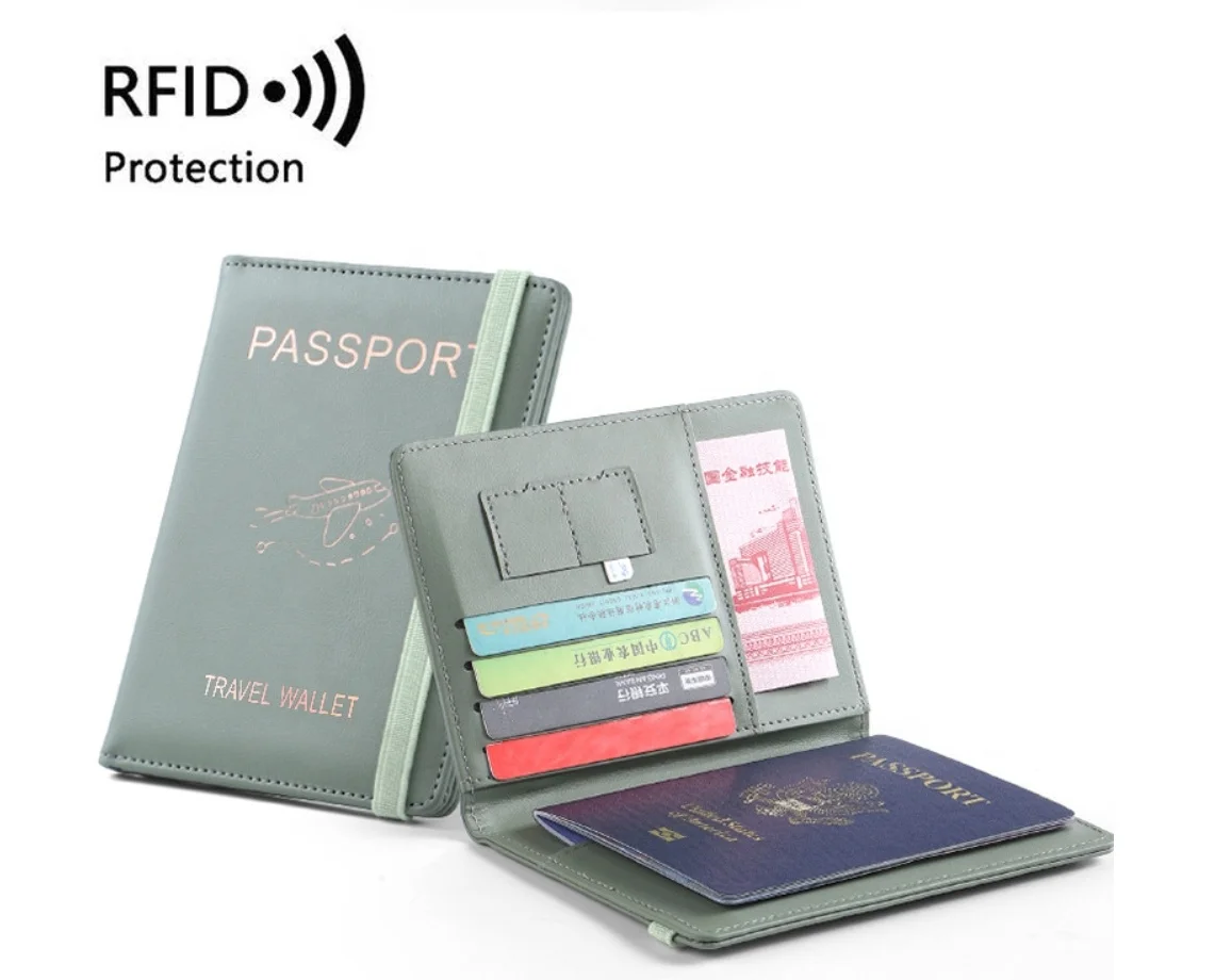 A6 Soft Touch Cover RFID Protection Card Holder Custom Logo Leather Passport Case PU Passport Holder Notebook
