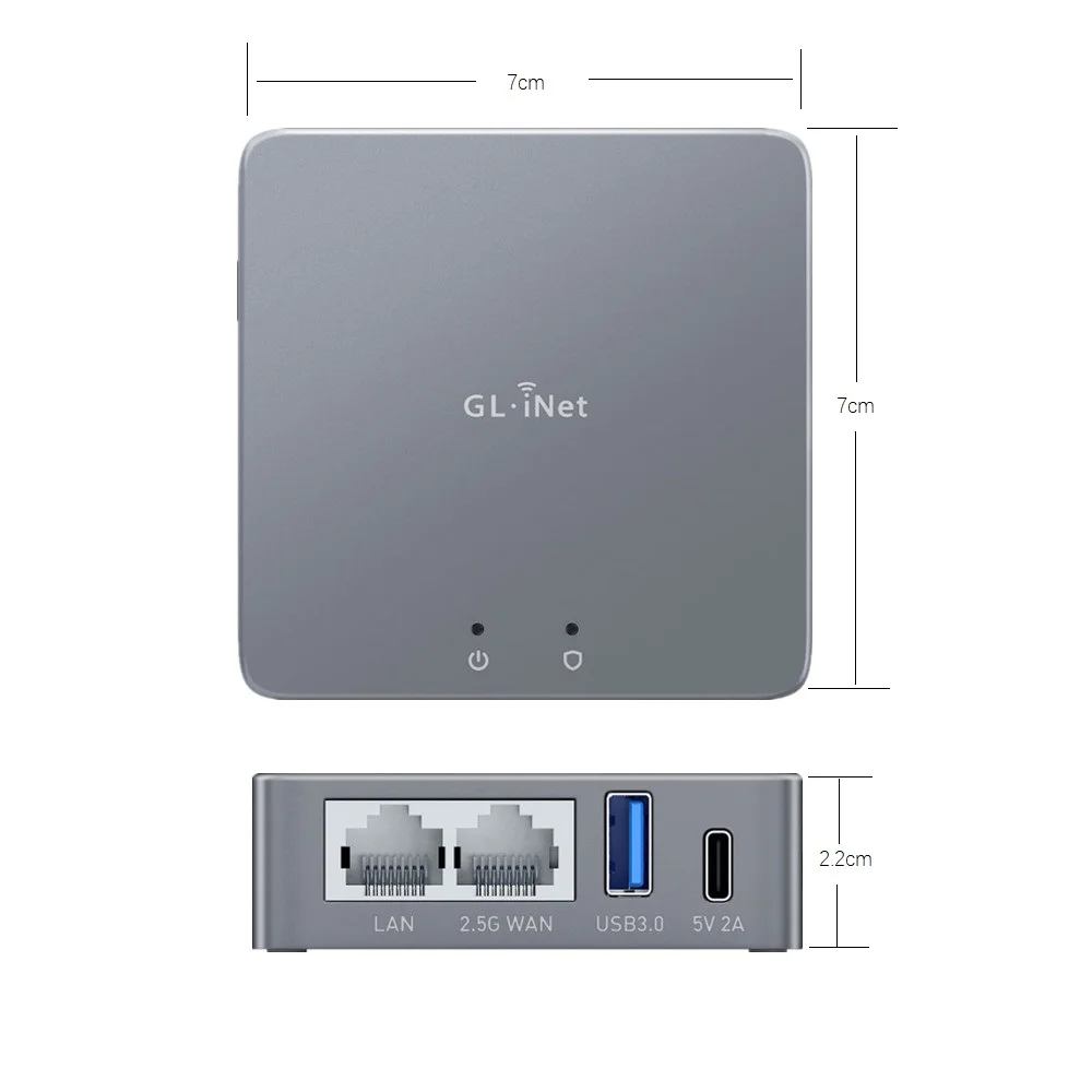 Двухъядерный сетевой шлюз GL.iNet Mist 2 MediaTek MT7981B 5G Gigabit Ethernet