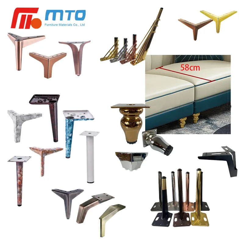 Modern Popular Stainless Aluminum Alloy Black Gold Chrome Openwork Polished Iron Cabinets Coffee Table Furniture Metal Sofa Leg