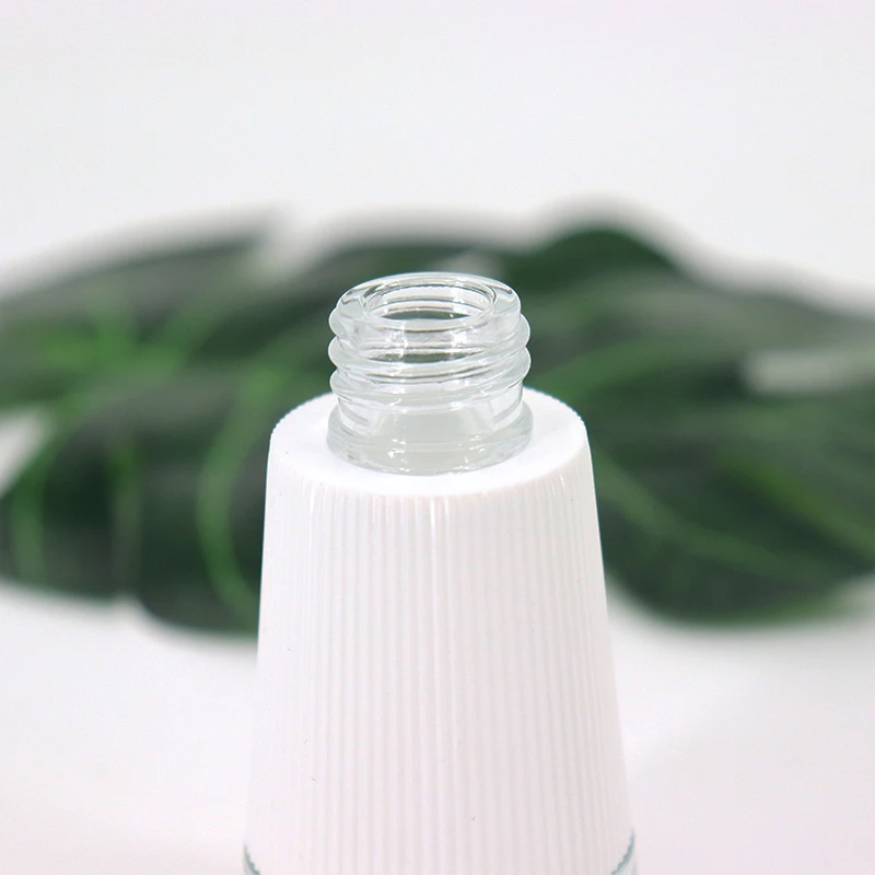 Wholesale 30ml Cosmetics Packing Taper Essential Oil Clear Glass Dropper Bottle With Plastic Outer Cover For Face Essence Serum