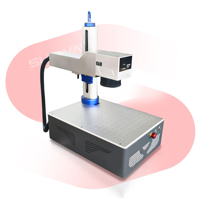 20w 30w Mini Portable Desktop Metal Plastic Jewelry Code Logo Optical Fiber Laser Marking Engraving Machine For Stainless Steel