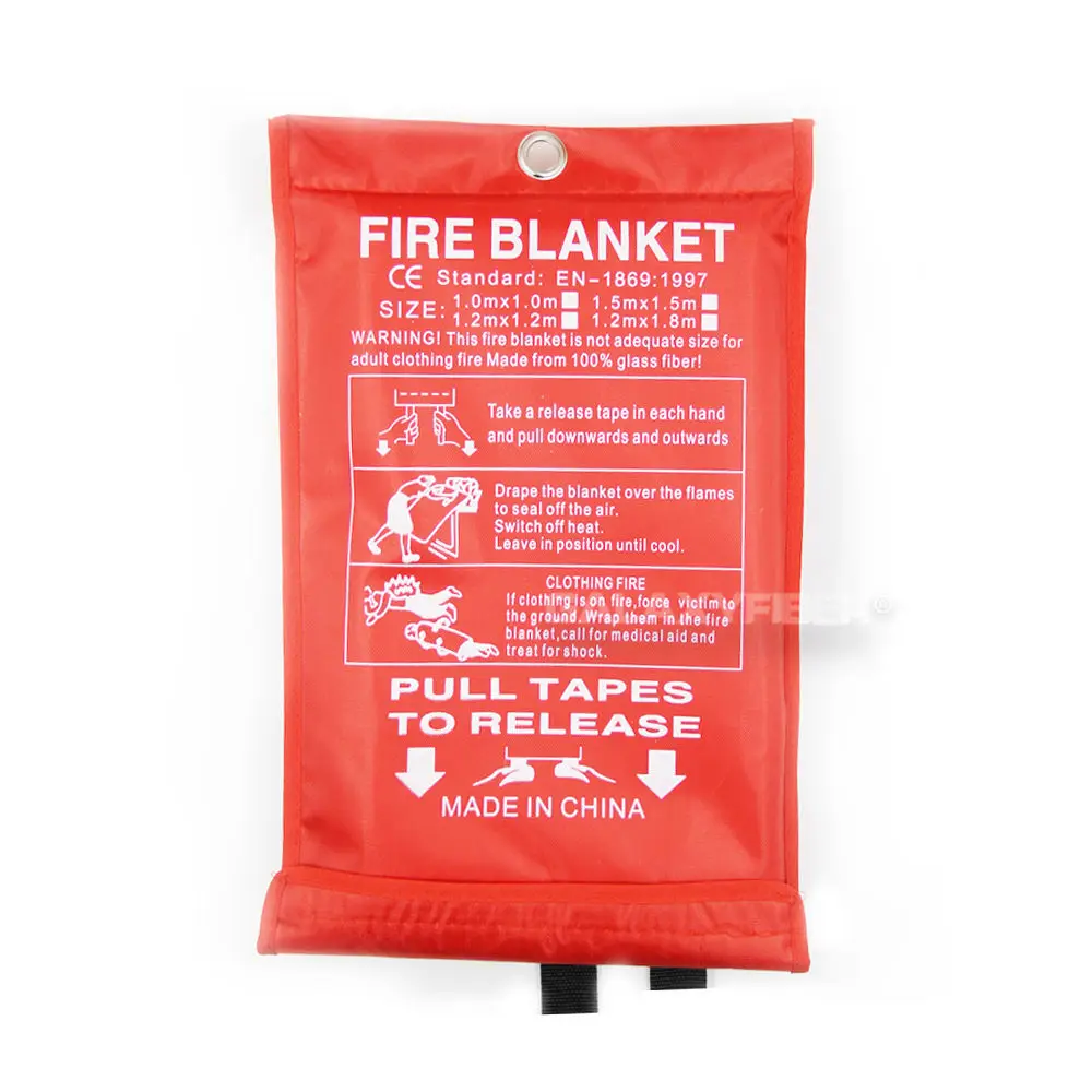 Low Price Fire Blanket 1.0*1.0M Fire Fight Emergency Extinguishing Fiberglass Fabric Fire Blanket