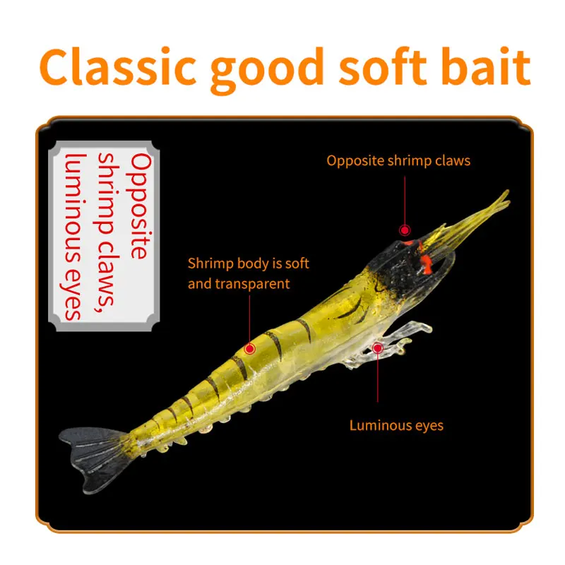 GASTORNI 9cm 3.8g Sea Fishing New Saltwater Shrimp Lure Fishing Lures Shrimp Jelly Blue