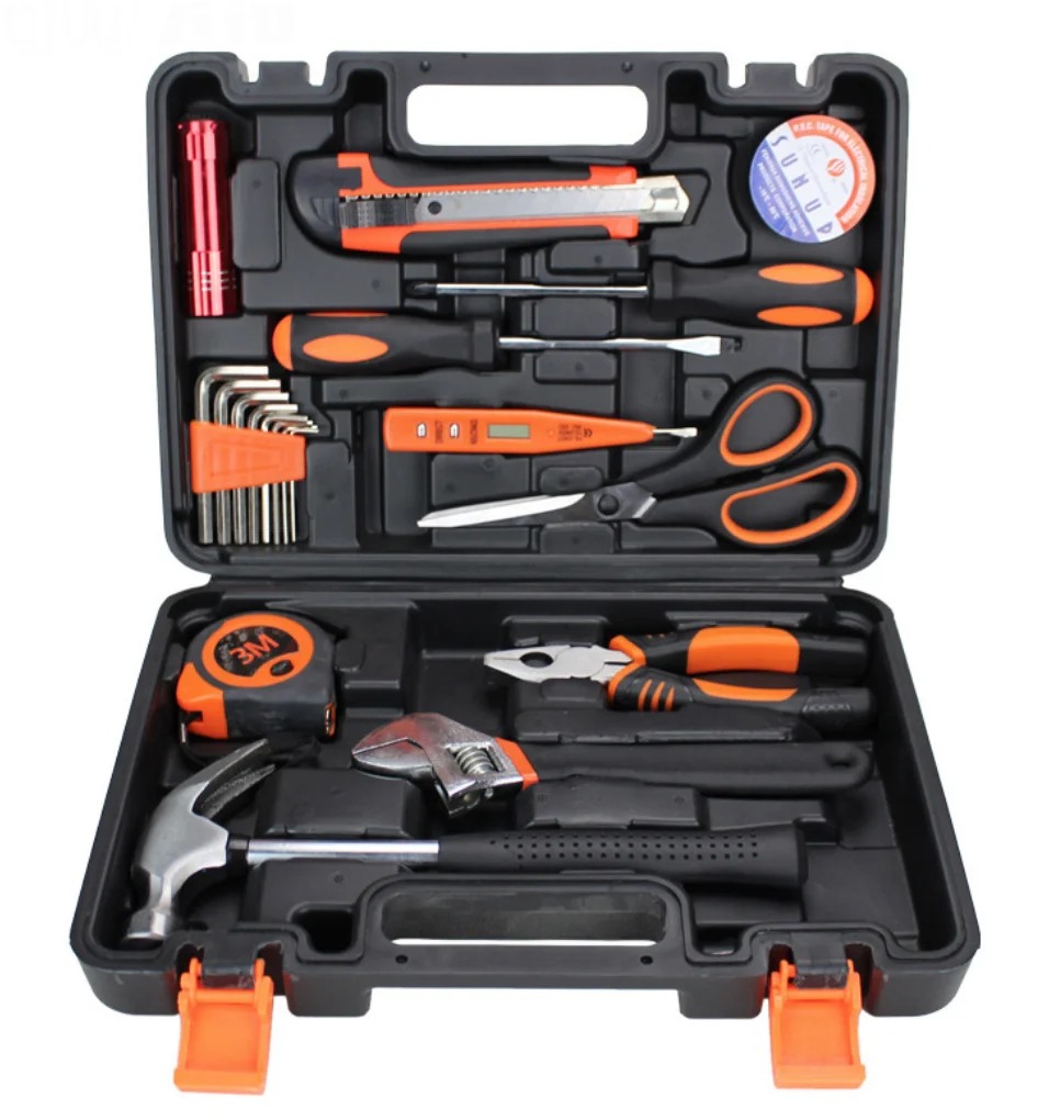 Hand Garden Kitchen Mechanic Kit Box Household Repair Screwdriver Bar Power Tool Set