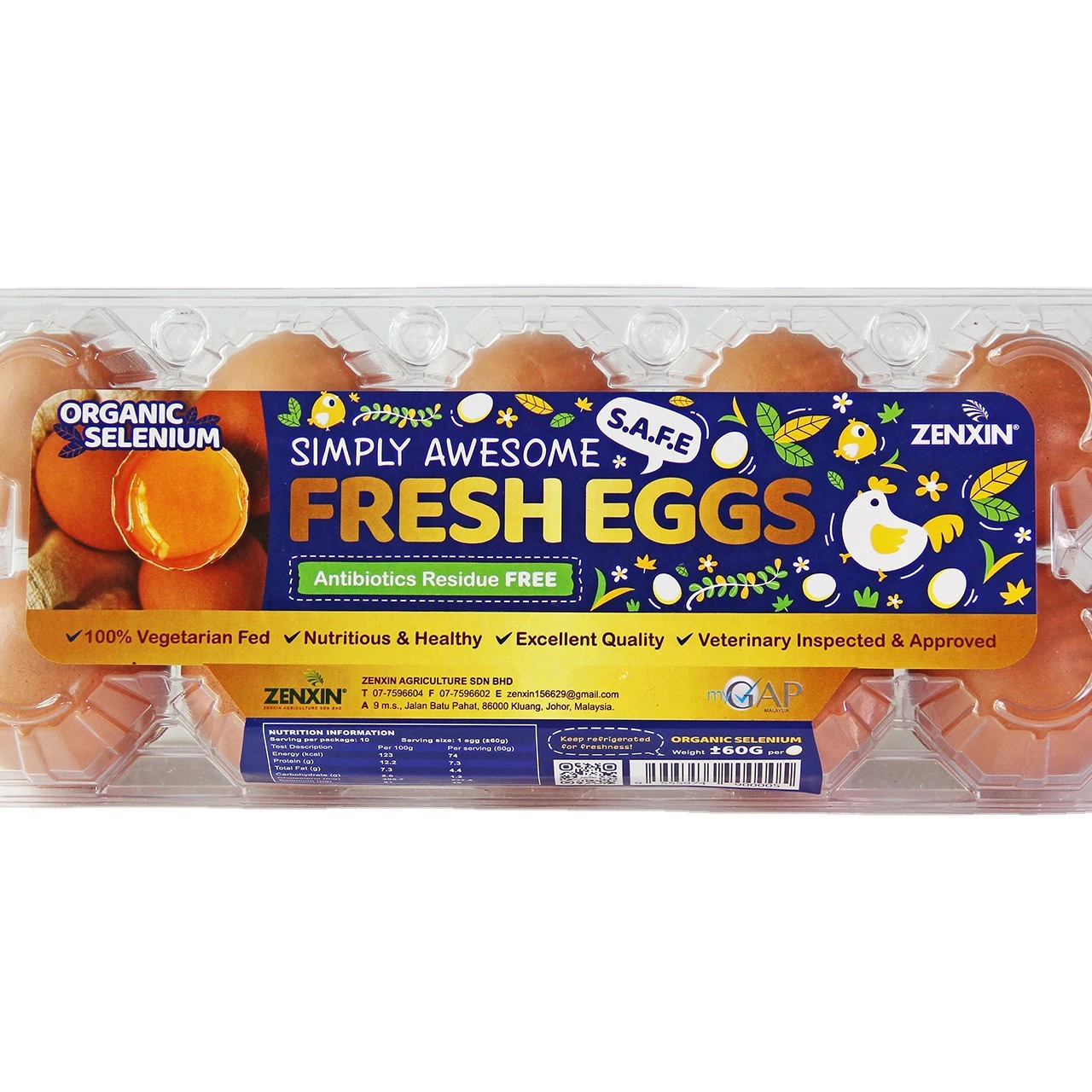 
Best Selling 100% Vegetarian Fed Table Chicken Eggs Zenxin Antibiotic Free Selenium Eggs 