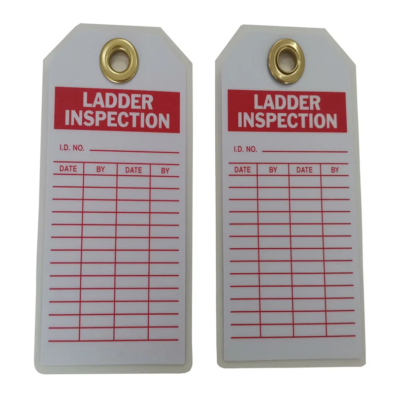 Polyester Ladder Inspection Tag Double-Sided UV/Waterproof Extremely Durable Tags for Indoor or Outdoor