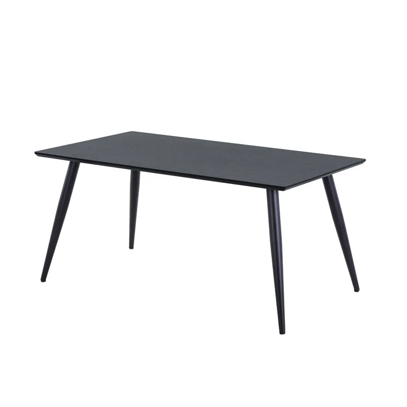 Minimalist modern style household 25mm thickness ash veneer black long dining table