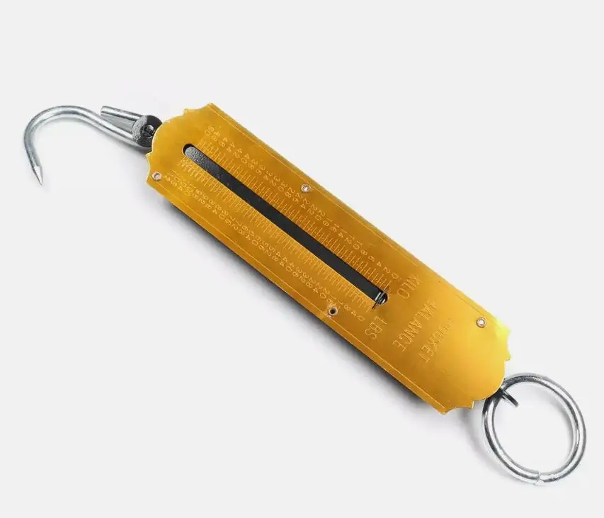 Spring Balance Hanging Hook Handheld Metal Weighing Force Scale Kilo & LBS 50KG