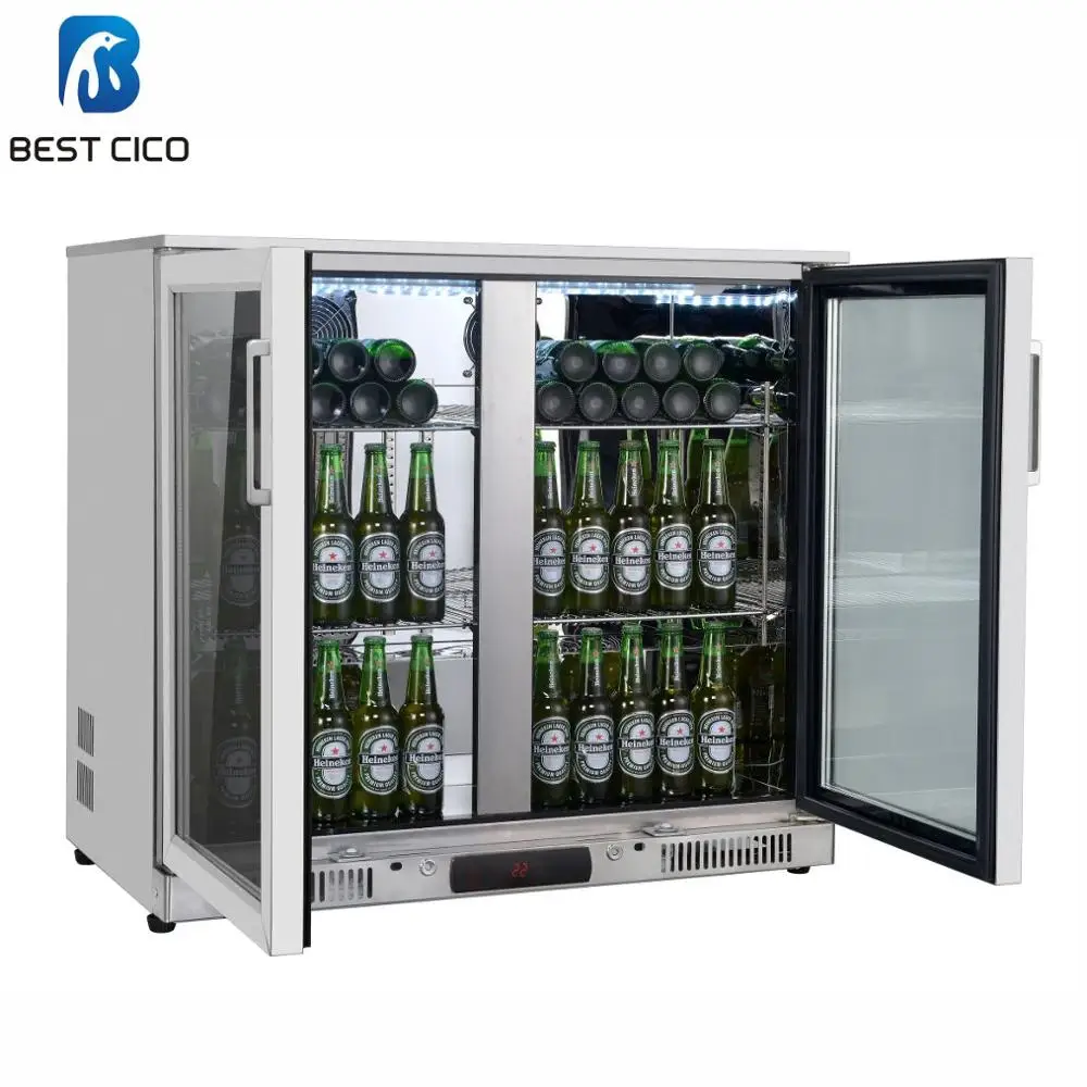 Bar Counter Fridges Trade Assurance Newly Design Double Door Stainless Steel Ce OEM Juice Cooler Display Cooler Bar Service 0~10