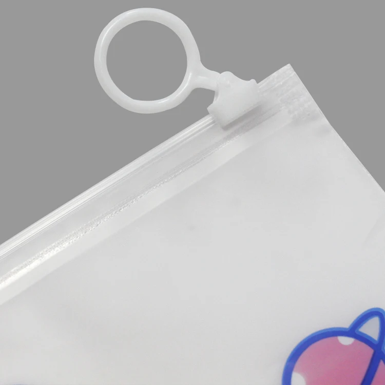 Kawaii Unique Plastic Clear Flat Stationery School Packing Cases Blank Transparent Pvc Small Pencil Storage Bag