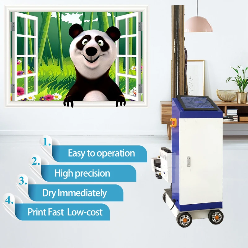 Cost-effective 3D outdoor indoor wall printer high accury printhead vertical printer for big background wall