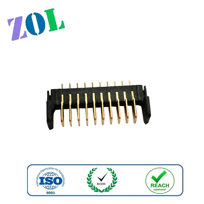 2.0mm pitch 16 pins right angle dip  type male battery connectors with harpoon