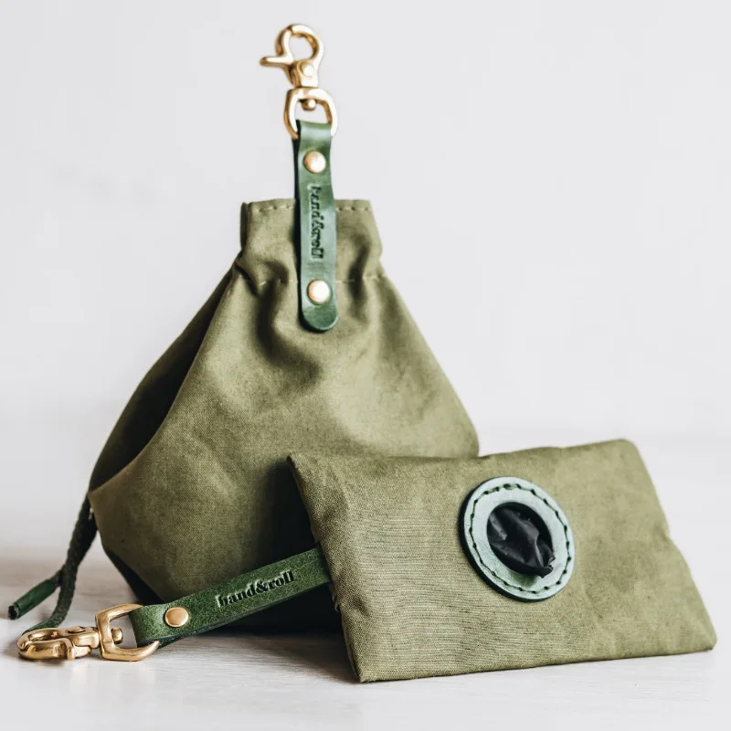 Portable Canvas Dog Treat Bag Pet Food Storage Snack Bags Canvas Waist Training Pouch