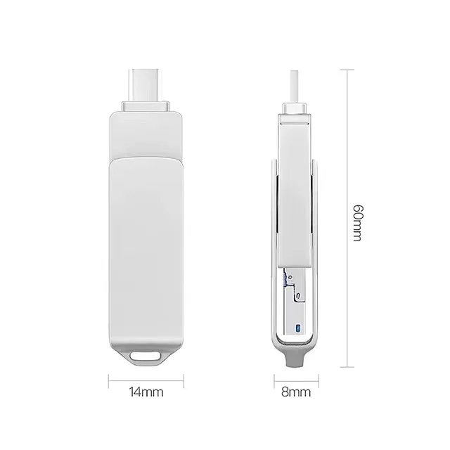 High quality Phone storage gift Brand New Usb C Flash Drive 8gb 16gb 32gb 64gb 128gb Metal Rotating Usb Flash Drive
