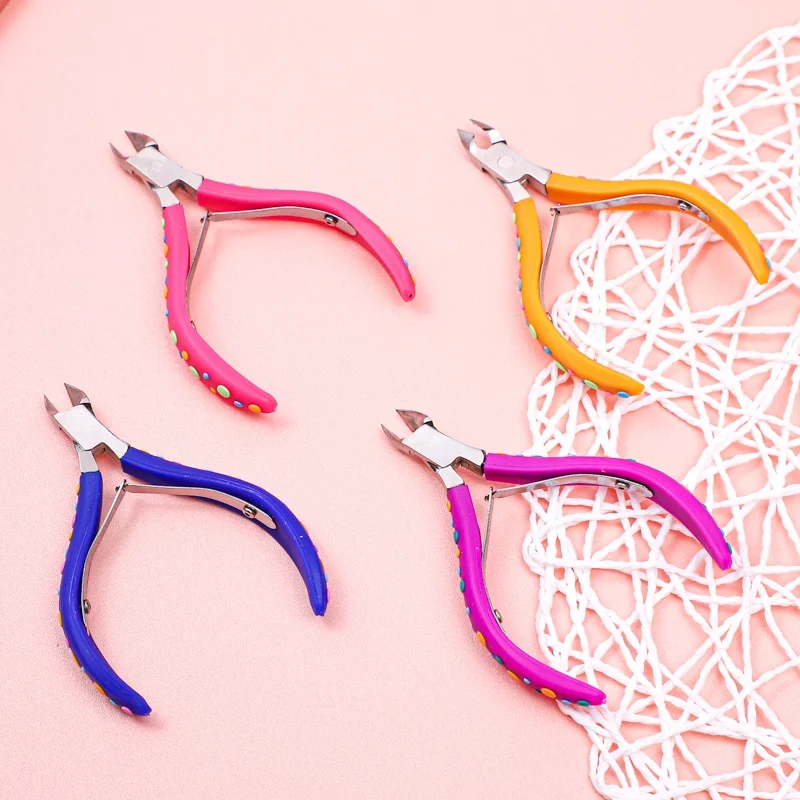 
Professional Nail art tool Stainless Steel Cuticle Clipper Rubber Handle Small Nail Cuticle Nippers Manicure Tools 