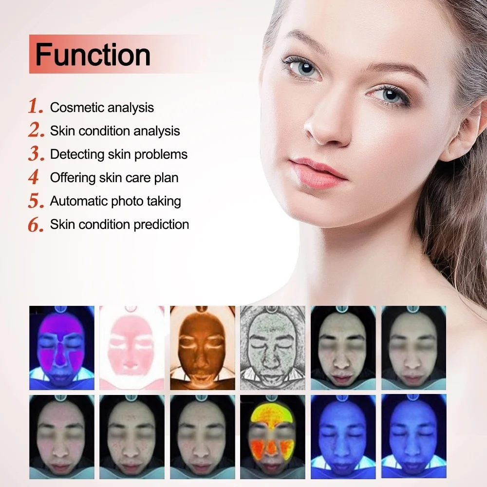 portable 3d AI face skin Diagnostics analyzer Tester scanner magic face mirror device facial skin analysis machine skin analyzer