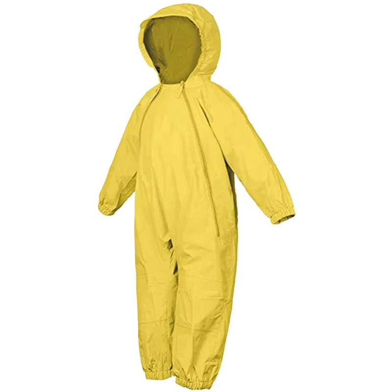 
waterproof hooded all in one suit raincoat jackets with pants pvc kids rain coat 