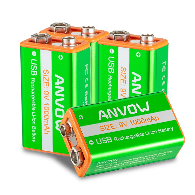 Wholesale Cheaper USB C 9v Rechargeable lithium ion 1000mAh battery Rechargeable USB li-ion battery