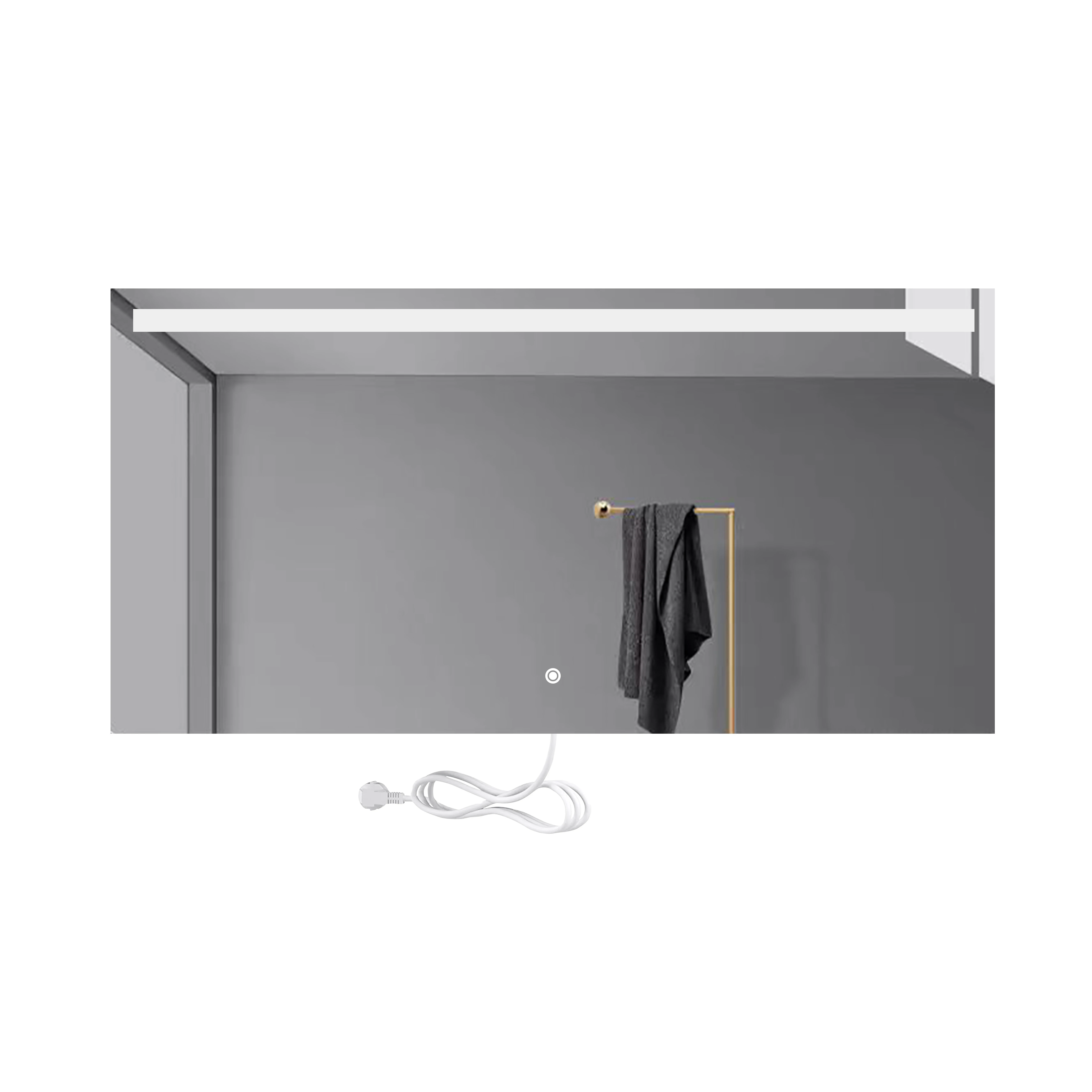 E104H60120 Wall Mounted space aluminium combination toilet lens ark Illuminated Lighted  LED Bathroom Mirror 60*12060*120