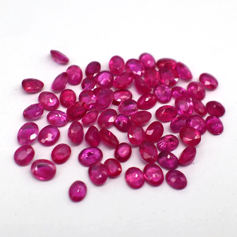 MEDBOO Fashion Jewellery Factory Oval Cut Real Polished Natural Unheated Pigeon Red Ruby Gems Loose Gemstones For Jewelry Making
