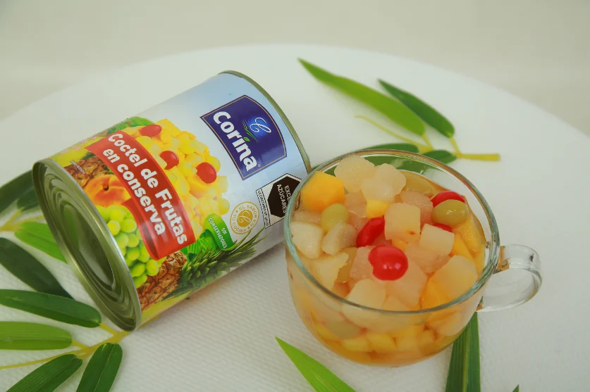 425g Hot Selling Good Taste Mixed Fruit in Syrup Canned Cocktail Mix Fruit Easy Open Tin