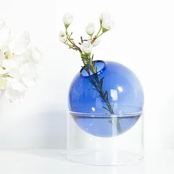 Wholesale home decor accessories colorful flower vases nordic glass flower vase