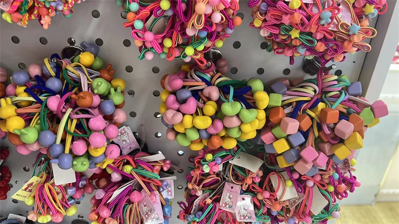 MYLULU Solid Color small knocker ball hair ties band elastic telephone cord wire hair coils hair rubber bands ponytail holder