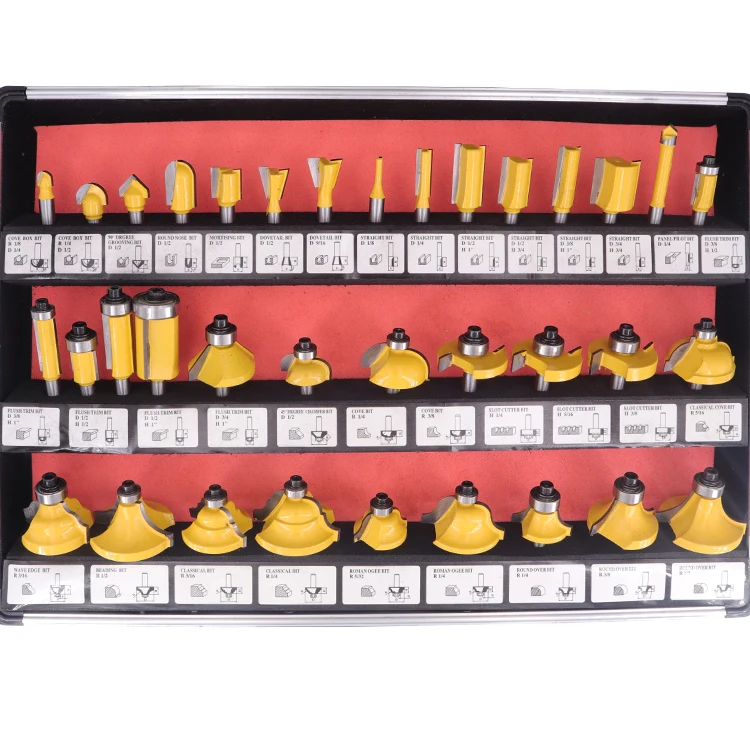 35 шт., набор фрез 1/4 дюйма из карбида вольфрама для деревообработки