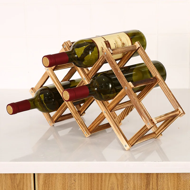 Free standing modern creative wood wine rack bottle tabletop wine bottle rack sale