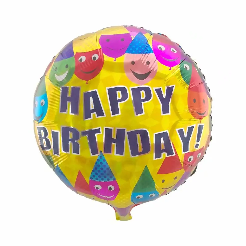 18 Inch Happy Birthday Globos Aluminum Foil Helium Mylar Balloon Wholesale Children's Birthday Party Decoration Balloon Supplies