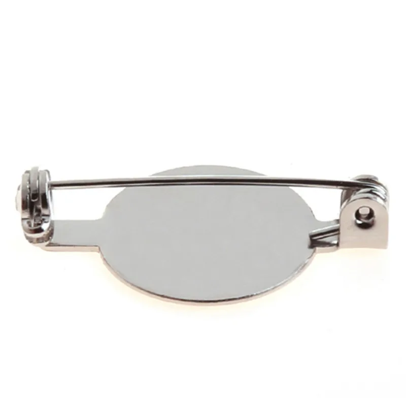 Round Plate Silver Brass Brooch Safety Pin For Badge In Bulk Price