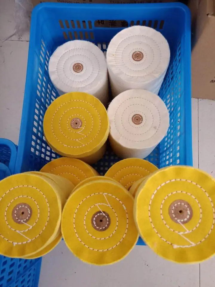 GLORY abrasive yellow leather muslin cotton cloth buffing wheel for polishing jewelry