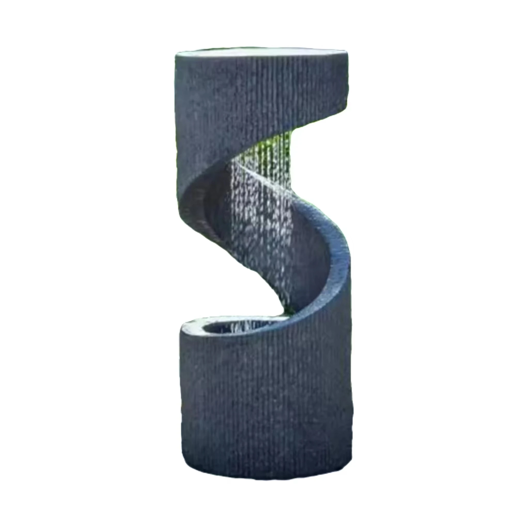 Decorative Tiered Outdoor Water Fountain with LED Light, Curved Waterfall Fountain, Patio Water Fountain Garden Waterfall