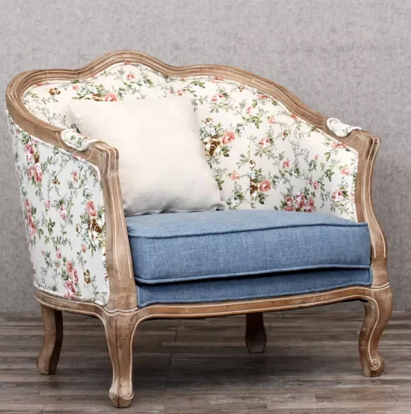 Most popular living room furniture solid wood frame  linen fabric sofa one seate couch sofas