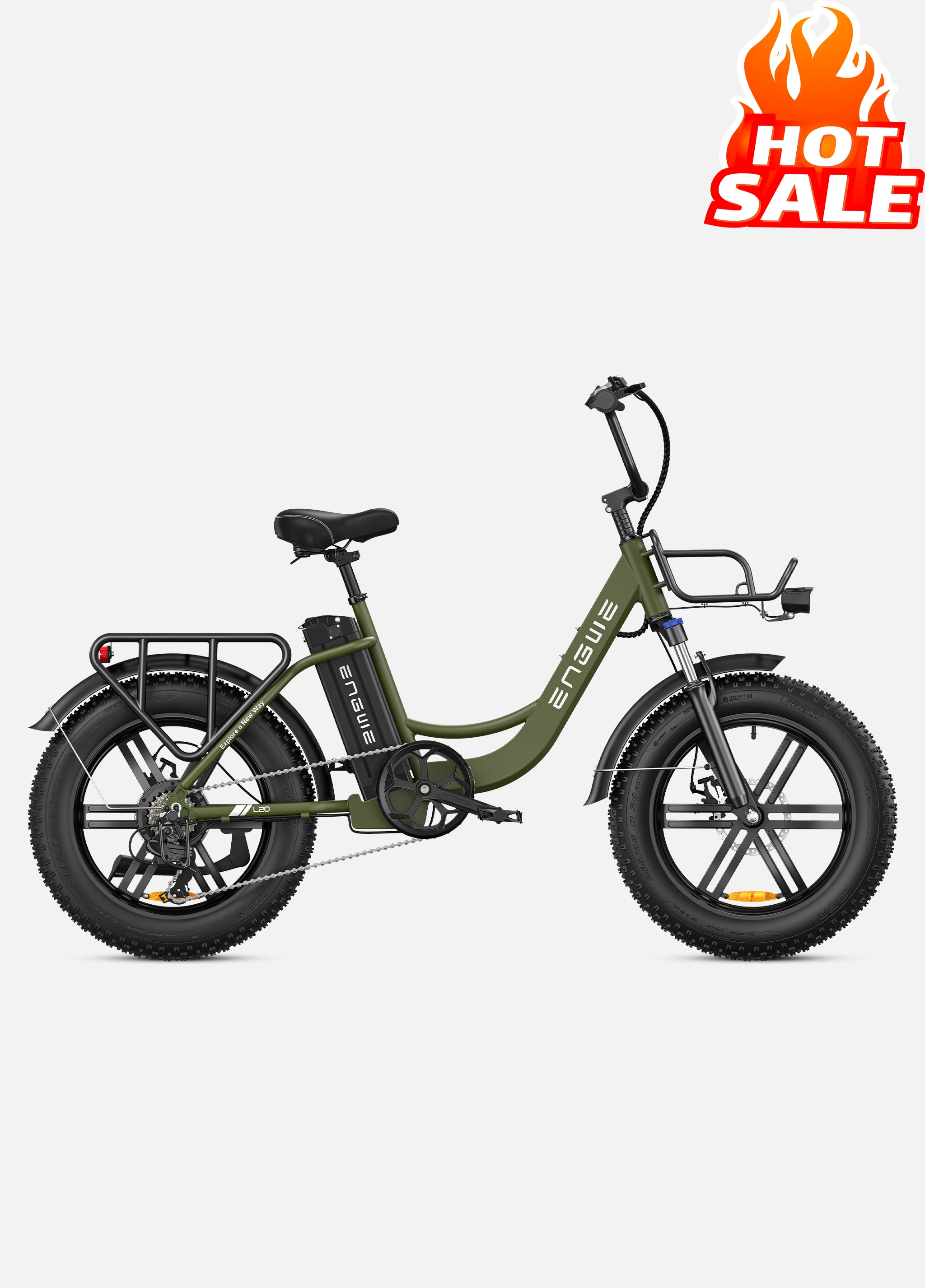 ENGWE  L20 Step Through Electric Bike for Adults 20 . 4 Fat Tire Max Speed 25KMH Urban Bike  48V13Ah  fat tires ebike for ladies