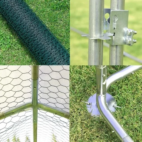 Large Metal Chicken Coop Backyard Hen House Cage Run Outdoor Cage