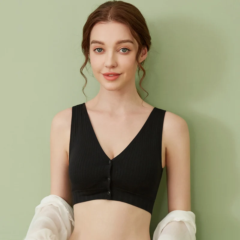 
Hot sale women U-shaped beauty back maternity lactation before the button one piece seamless bra vest style nursing bra 