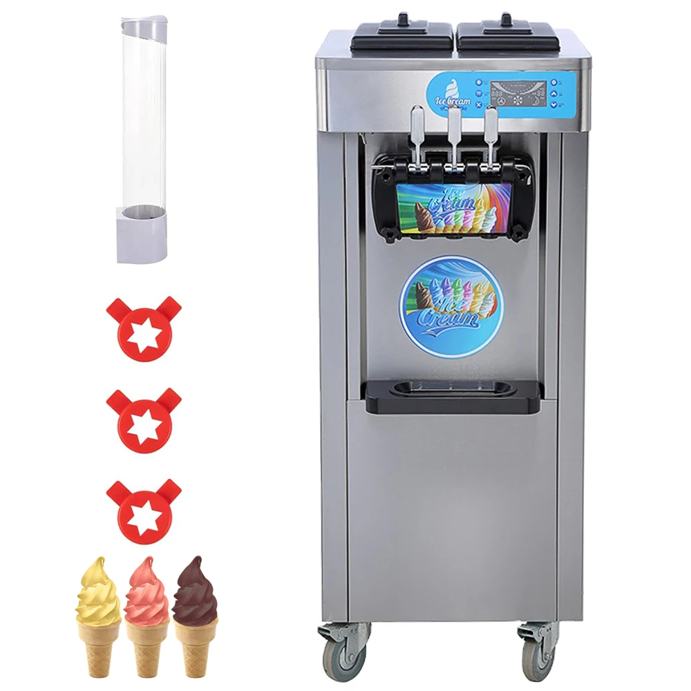 Sizhi Factory Price 1850W 3 Nozzle Soft Serve Ice Cream Maker Machine Commercial 6L Ice Cream Making Machine