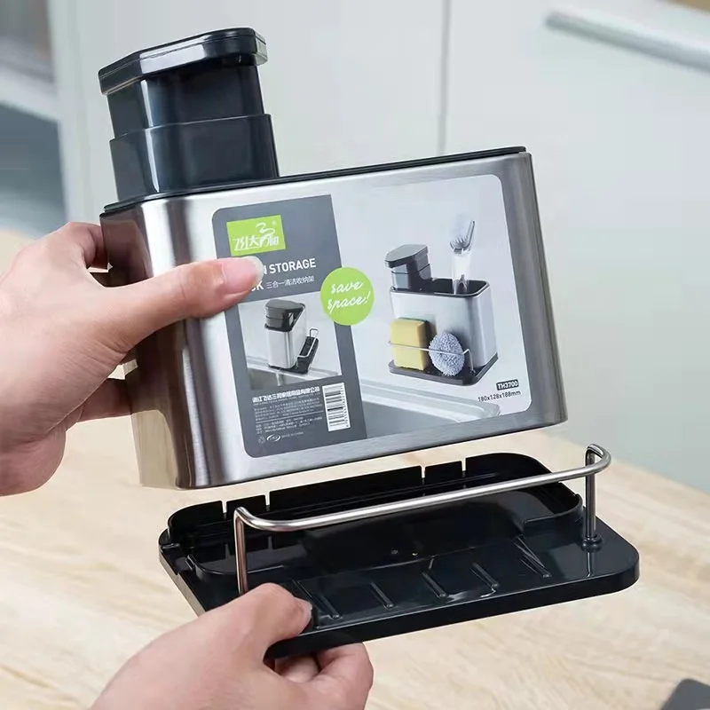 Silver Surface Cutlery Utensil Drainer Stainless Steel Kitchen Drying Basket Holder