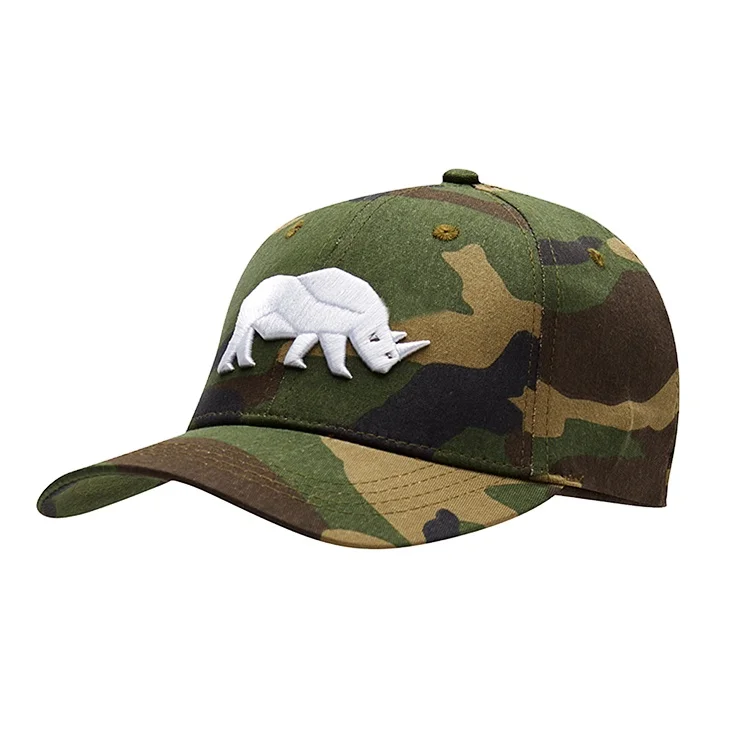 Custom 3d Embroidery Camo Baseball Gold Name Brand Hats Caps