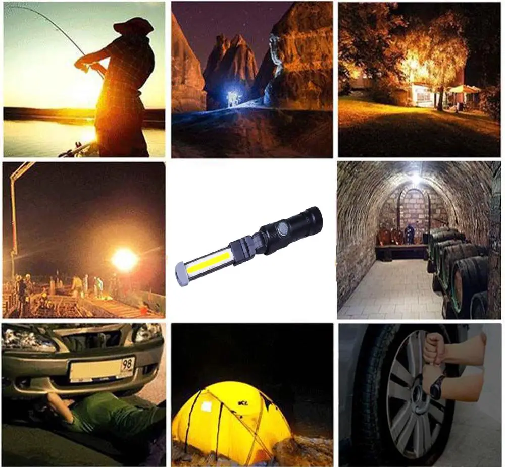 
2020 New COB LED Flexible Magnetic Torch Charge Flashlight For Working 