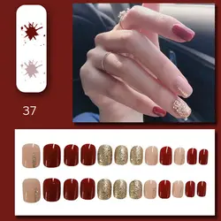 Бронированные ногтевые полоски, новый дизайн, модный пресс для гроба, 24 шт., оптовая продажа ногтей