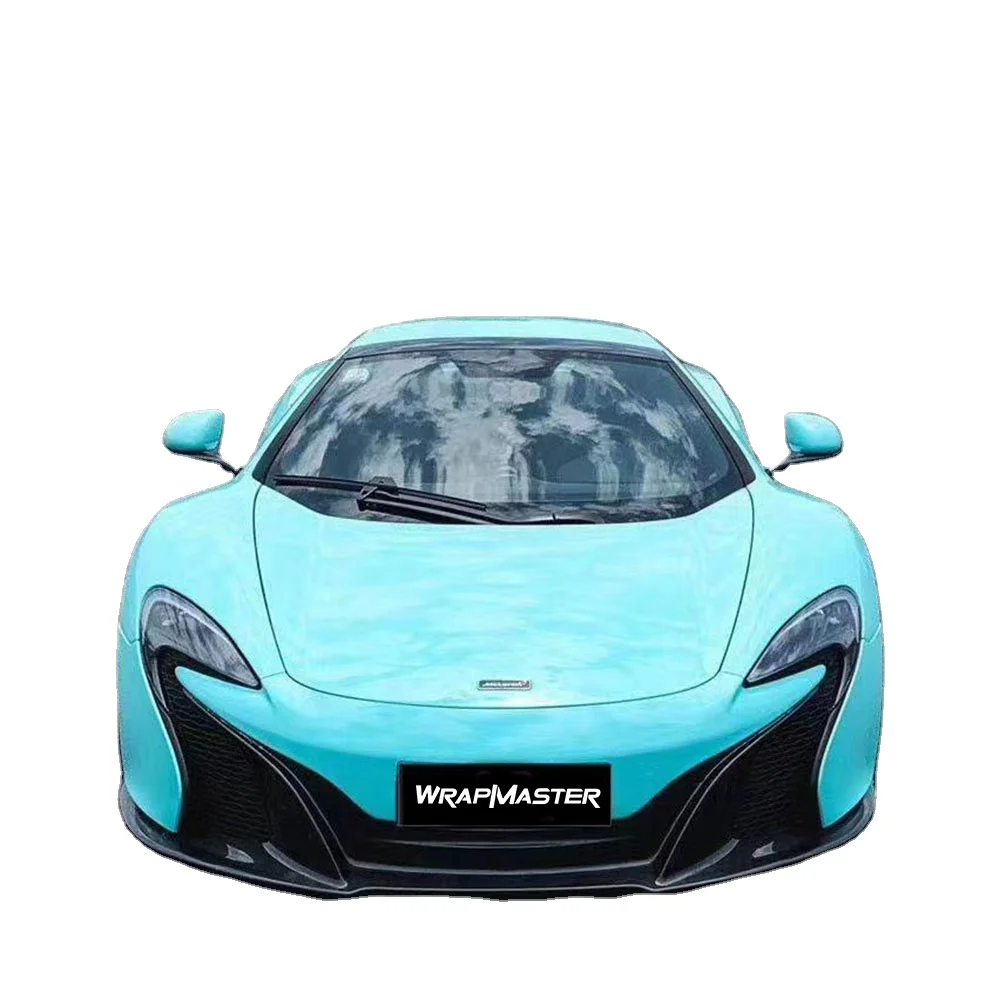 WRAPMASTER 1.52*17m Sticker Car Gloss Crystal Tiff Blue Car Vehicle Wraps Vinyl Auto