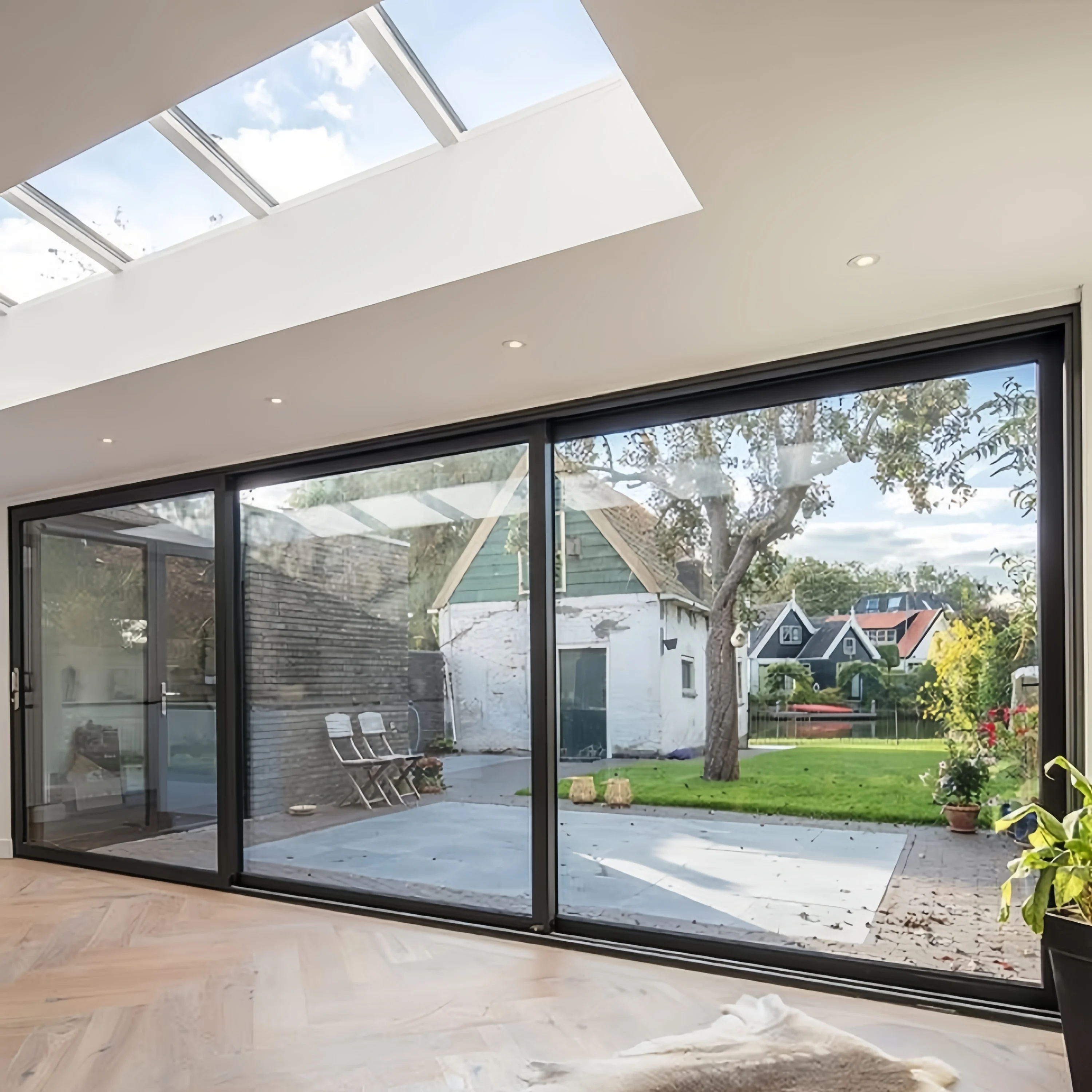 customized Sliding Door Beautiful Design Sound heat proof narrow frame Aluminium System Sliding Door for sale