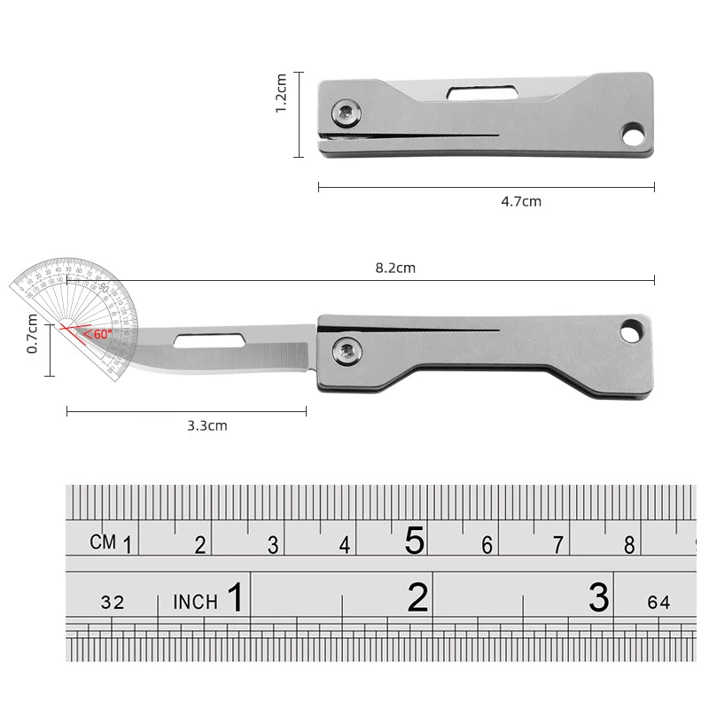 Titanium EDC Folding Small Pocket tools Titanium Version Folding Pocket Knife